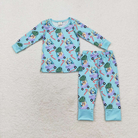 BLP0694  Bamboo toddler boy clothes cartoon dog boy christmas winter set