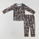 BLP0707 Bamboo toddler boy clothes camouflage boy winter pajamas set