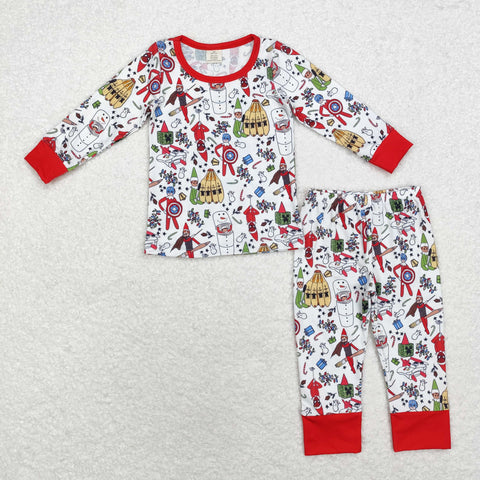 BLP0722 Bamboo toddler boy clothes cartoon boy christmas winter set