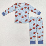 BLP0740 Bamboo toddler boy clothes rugby boy winter pajamas set