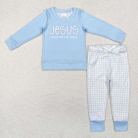 BLP0767   toddler boy clothes jesus loves me boy winter set