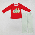 BLP0773   toddler boy clothes xmas tree boy christmas winter set