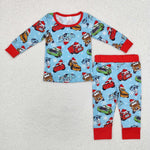 BLP0776 Bamboo  toddler boy clothes cartoon car boy christmas winter set