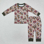 BLP0803   toddler  boy clothes truck farm boy pajamas set