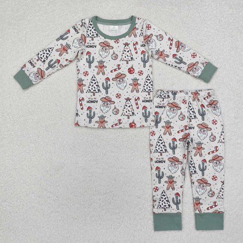 BLP0817 toddler boy clothes santa boy christmas pajamas winter set