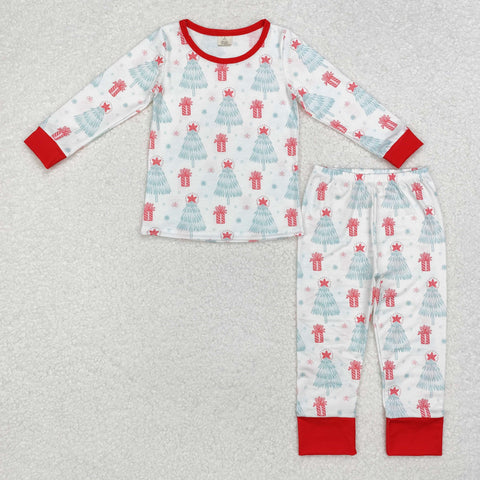 BLP0818 Bamboo  toddler boy clothes tree boy christmas pajamas winter set