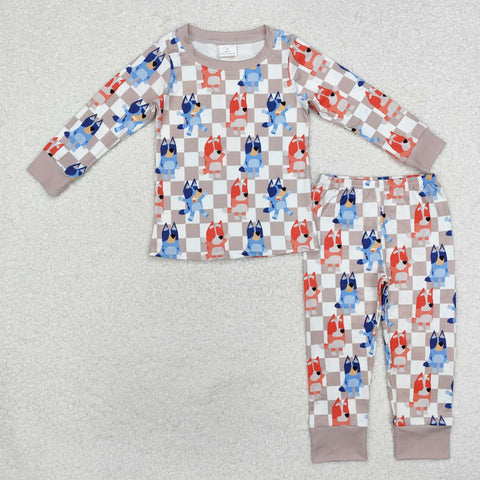 BLP0957  toddler boy clothes cartoon dog boy winter pajamas set