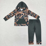 BLP0962  toddler boy clothes camouflage boy winter hoodie set