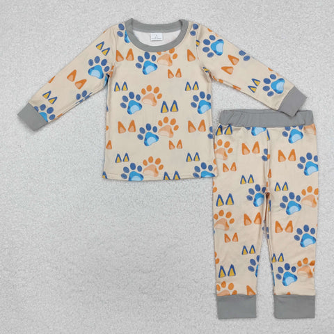 BLP0976 toddler boy clothes cartoon dog boy winter pajamas set