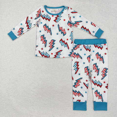 BLP0991 Bamboo  toddler boy clothes lightning boy winter pajamas set