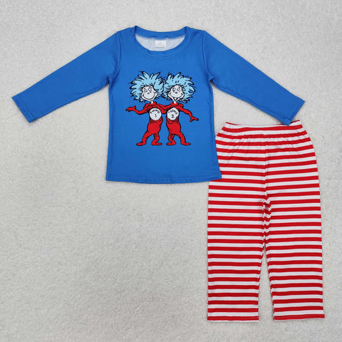 BLP1027   toddler boy clothes cartoon boy Dr. Su winter  set