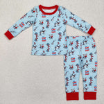 BLP1028  toddler boy clothes cartoon boy Dr. Su winter pajamas set