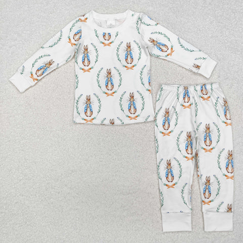 BLP1029  toddler boy clothes rabbit boy easter pajamas set