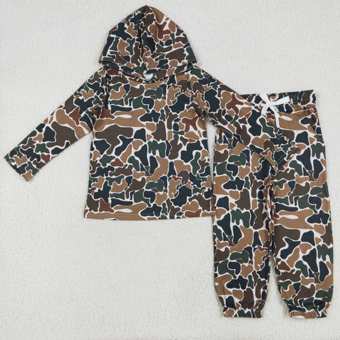 BLP1063   toddler boy clothes brown camo boy winter set