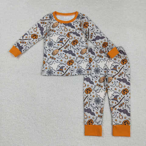 BLP1147  toddler boy clothes ghost boy  winter halloween pajamas set