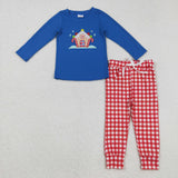 RTS kids clothes embroidered house kids christmas matching clothes winter set-2025.9.5