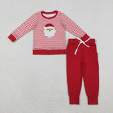 Matching Christmas Santa Kids boys girls long sleeves clothing embroidered
