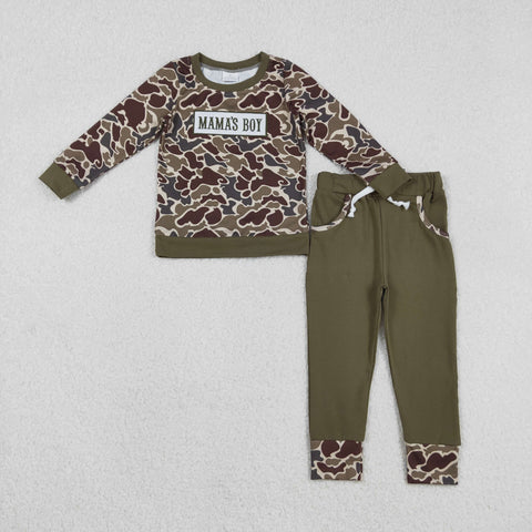 BLP1330   toddler boy clothes embroidery mama’s boy winter outfit
