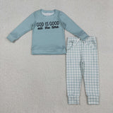 RTS kids matching clothing god is good print clothing baby  winter clothing-2025.12.8