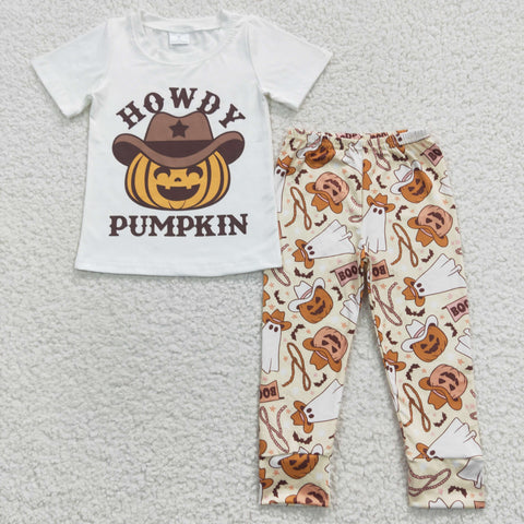 Howdy pumpkin halloween western boys outfit