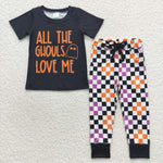 All the ghouls love me boy checkered pants outfit