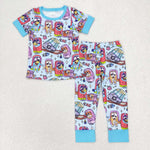 BSPO0383 3-6M to 7-8T baby boy clothes cartoon dog boy fall spring pajamas outfit
