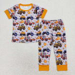 BSPO0422 3-6M to 7-8T baby boy clothes truck boy halloween pajamas outfit