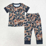 BSPO0443 3-6M to 7-8T toddler boy clothes camouflage boy  pajamas outfit