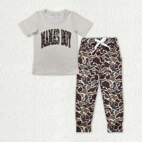 BSPO0475 baby boy clothes mamas boy camo toddler boy fall pant sets