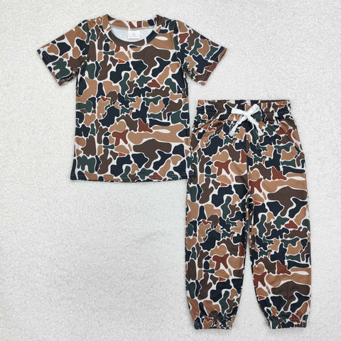 BSPO0530  toddler boy clothes camouflage boy fall pajamas set