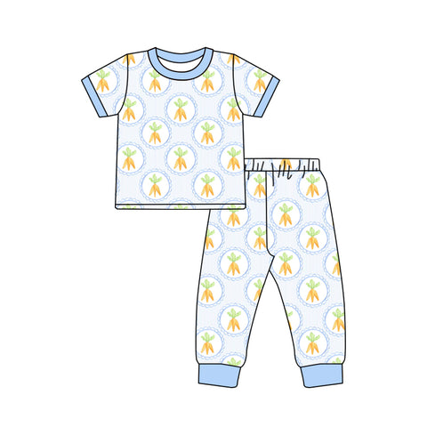 BSPO0558 pre-order  toddler boy clothes carrot boy easter pajamas set-2025.1.30