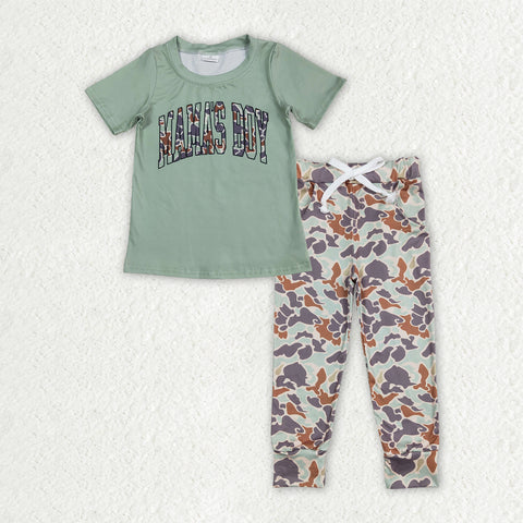BSPO0575 baby boy clothes mama‘s boy camo  boy fall spring outfit