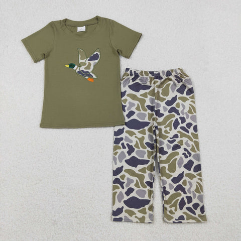 BSPO0583 baby boys embroidery duck camo outfits
