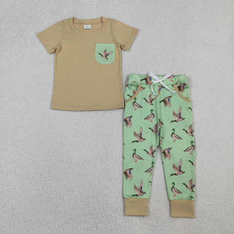 BSPO0607  toddler boy clothes mallard print boy winter set