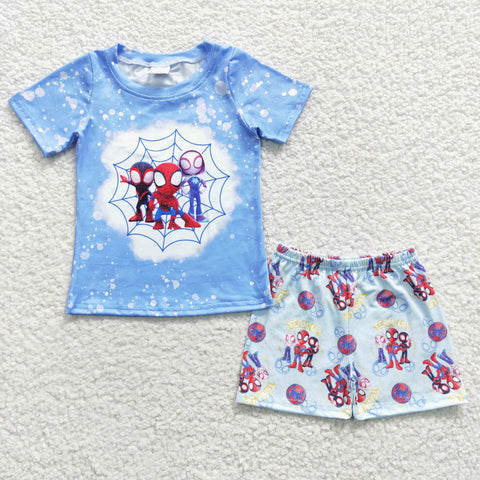 Cartoon spider kids boys blue outfit