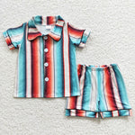 Little boys striped pajamas short set