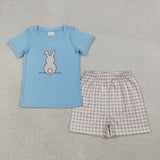 RTS Matching clothes toddler clothes embroidery bunny  print set baby easter summer clothing-2026.3.19