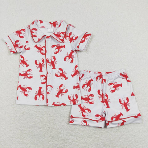 BSSO0390 toddler boy clothes crayfish boy summer pajamas set