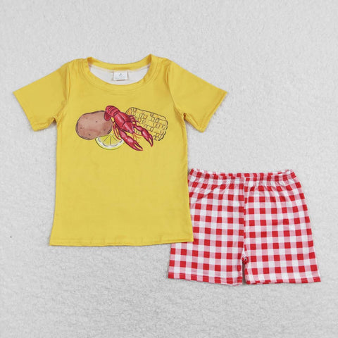 BSSO0438 baby boy clothes crawfish food summer outfits Sale price