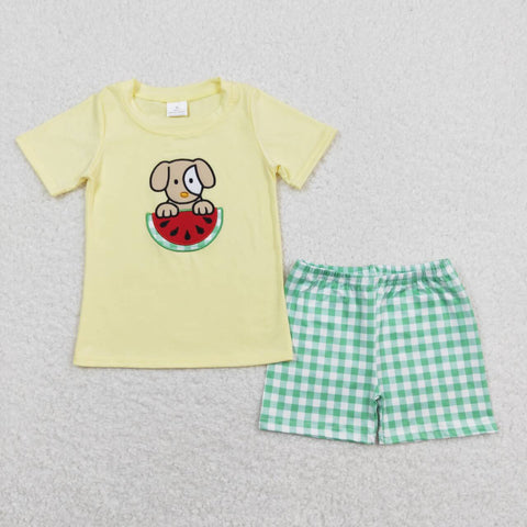 BSSO0446 boy summer shorts watermelon dog  toddler boy summer outfits