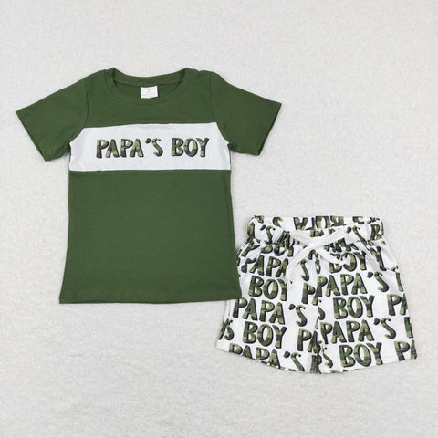 BSSO0512  baby boy clothes papa’s boy boy summer outfits