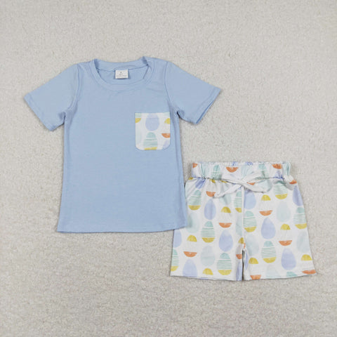 BSSO0525 baby boy clothes easter eggs boy easter summer outfits