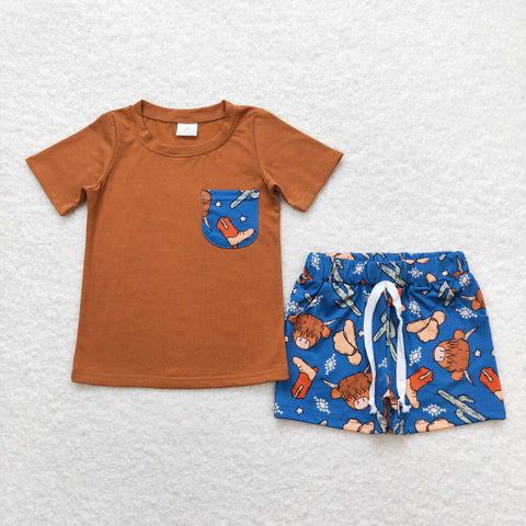 BSSO0542  baby boy clothes cowboy  boy summer outfits
