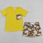 BSSO0547 baby boy clothes hamburger boy summer outfits shorts set