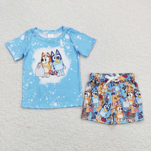 BSSO0599  baby boy clothes cartoon dog shopping toddler boy summer outfit 3-6M to 7-8T