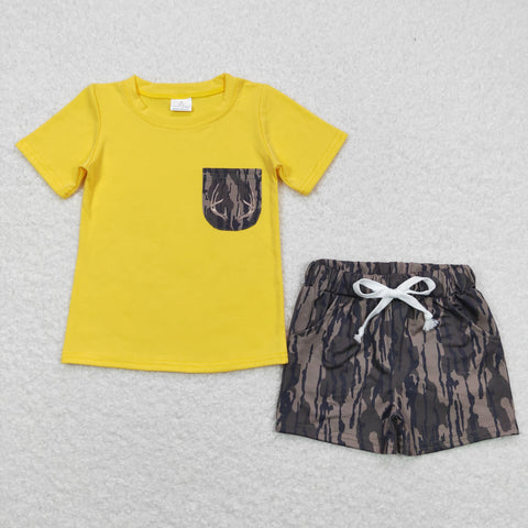 BSSO0609 baby boy clothes camouflage elk toddler boy summer outfit
