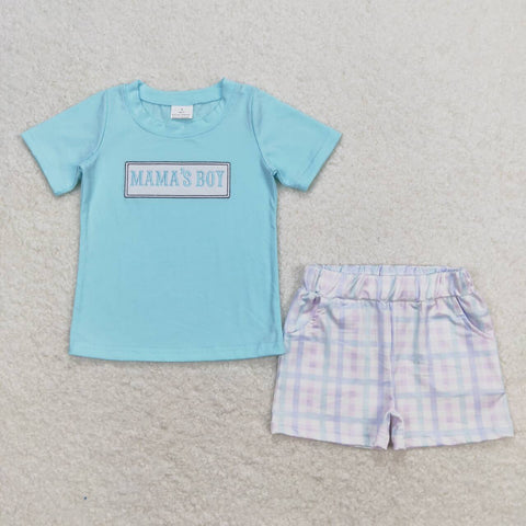 BSSO0624 baby boy clothes embroidery mama’s boy toddler boy mother's day summer outfit