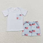 BSSO0642 baby boy clothes 4th of July patriotic toddler boy summer outfit