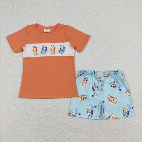 BSSO0668 baby boy clothes cartoon dog toddler boy summer outfits