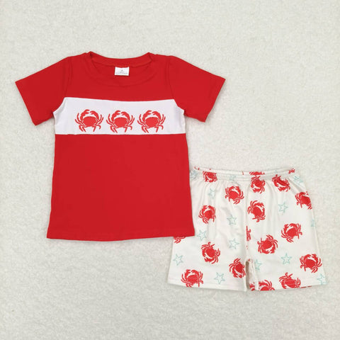 BSSO0670  baby boy clothes crab toddler boy summer outfits